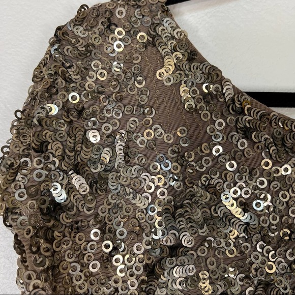 VINCE Gold Mini Dress in Size XS - Picture 6 of 7